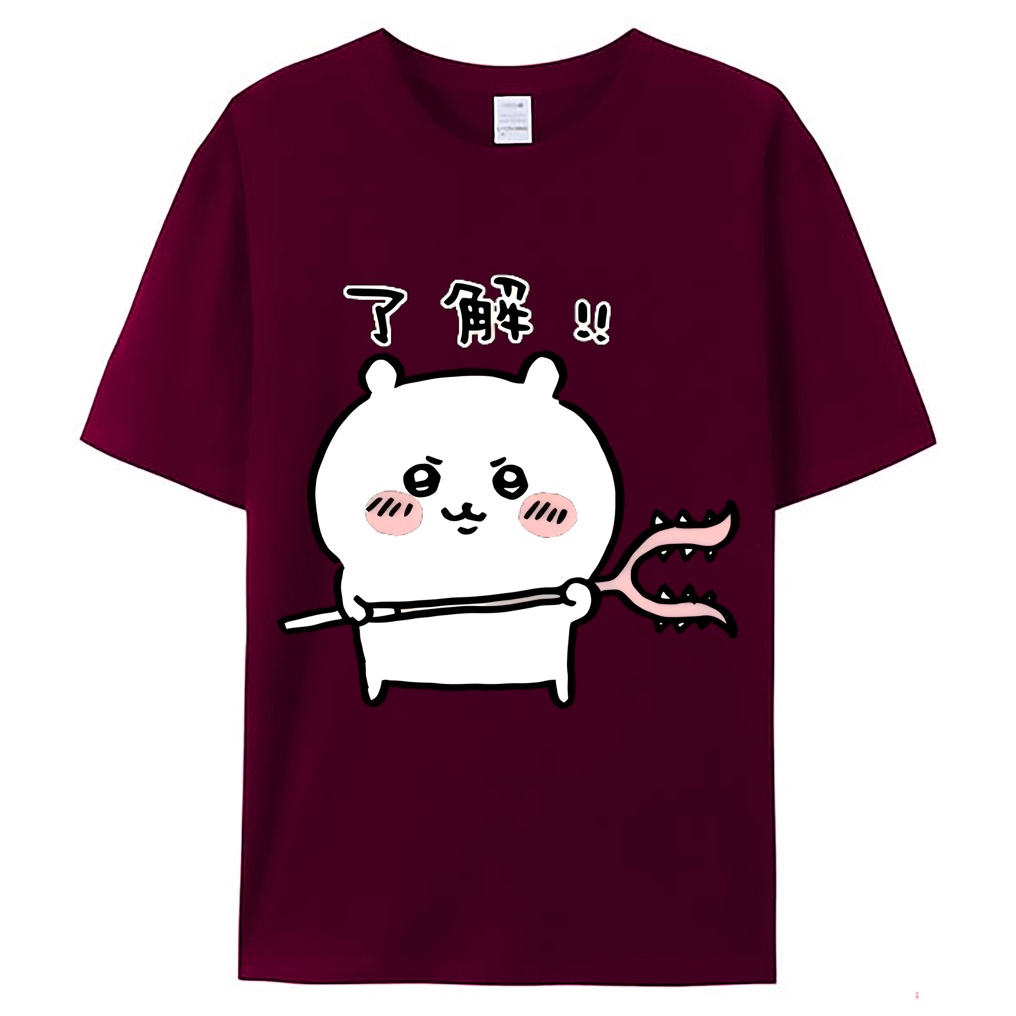 （画像用） ちいかわ ちいかわ Chii-kawa chiikawa レディースカジュアルプリントTシャツ（綿100％）